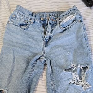 American Eagle Outfitters Women's Distressed Light Blue Jeans